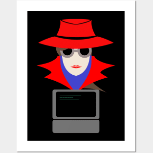 Lady Red (Cauc W/Computer): A Cybersecurity Design Posters and Art